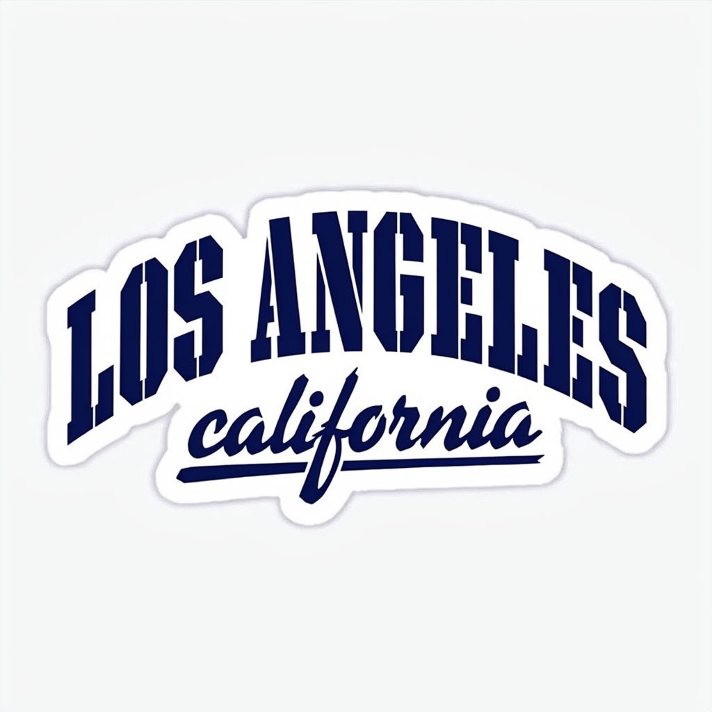 Bold Los Angeles California Text Design Sticker - Playground