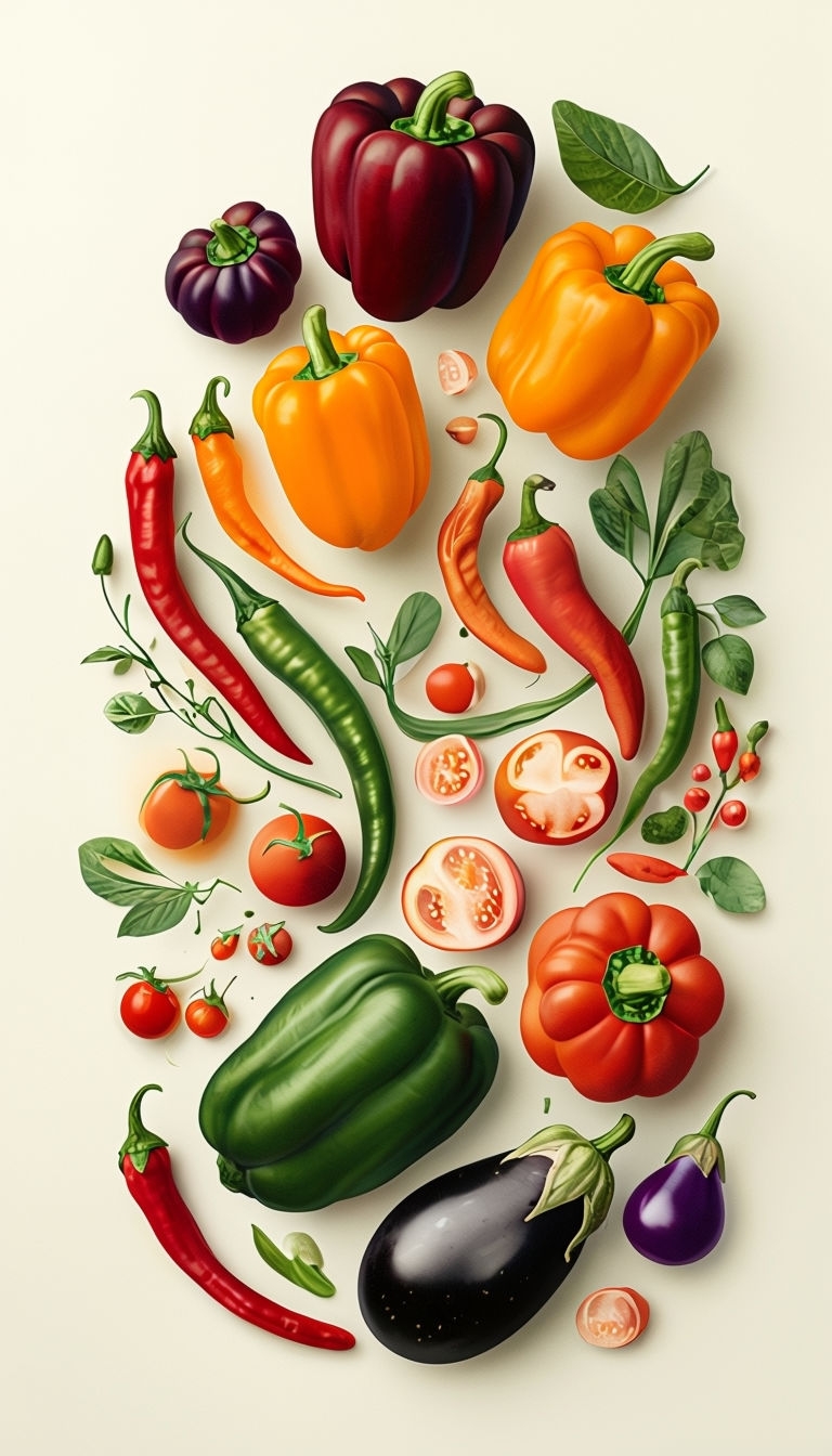 Vibrant Assortment of Fresh Vegetables Illustration Poster