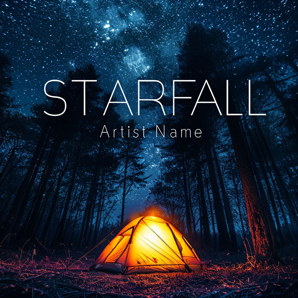 Moody Starfall Camping Tent in Dark Forest Album Cover