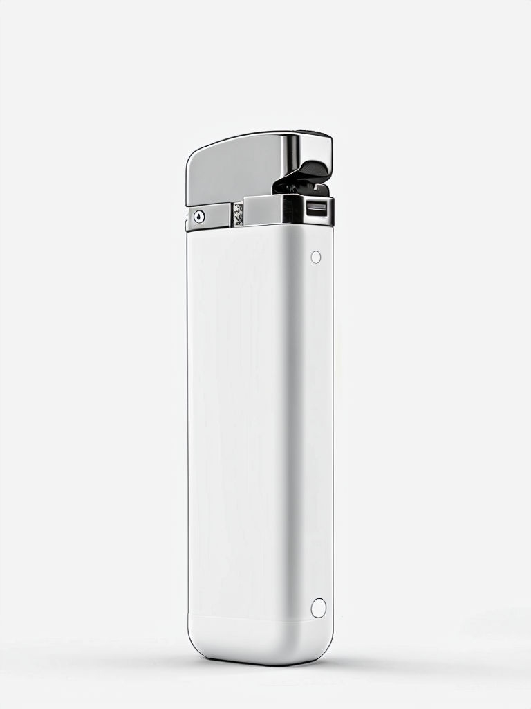 Sleek White Plastic Lighter Product Photography Mockup