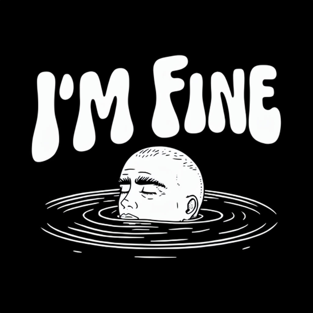 I'm Fine Minimalist Black and White T-Shirt