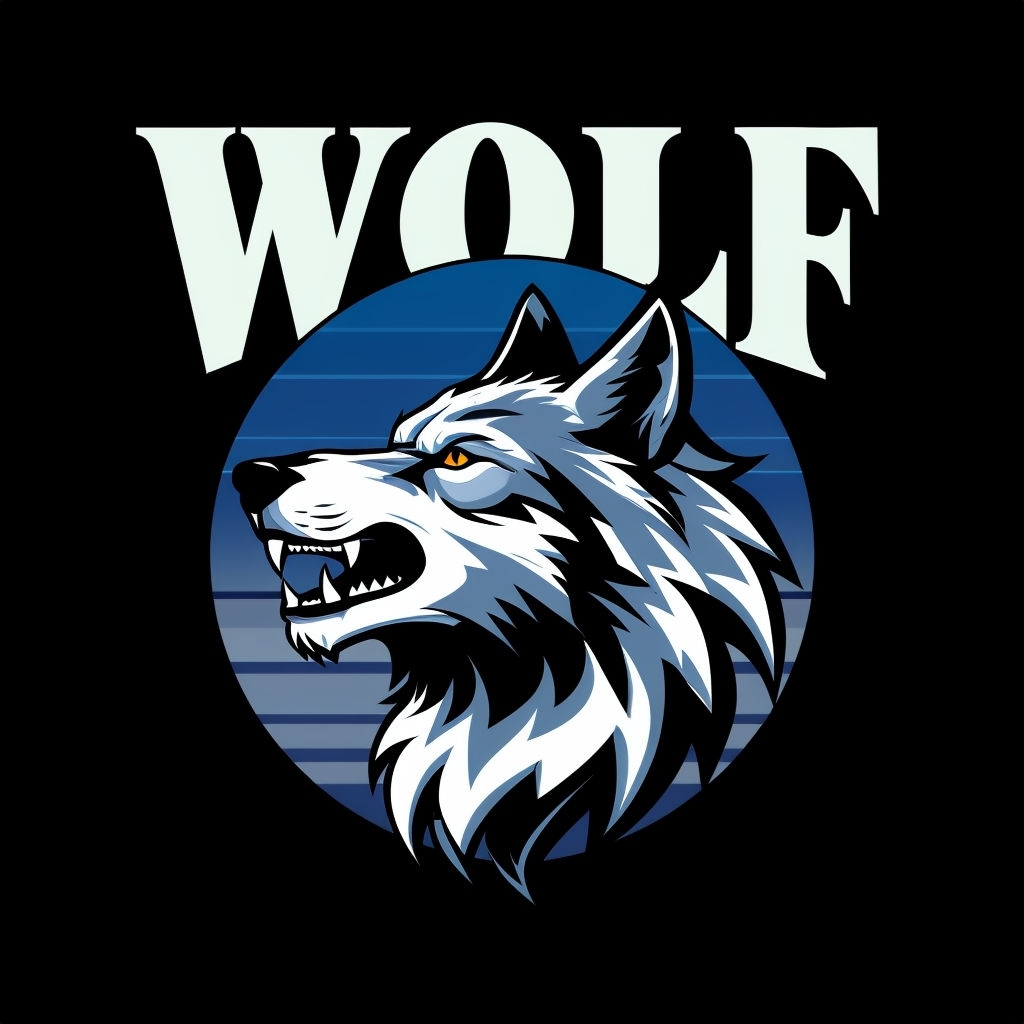 Bold Cartoon Wolf Head Howling T-Shirt