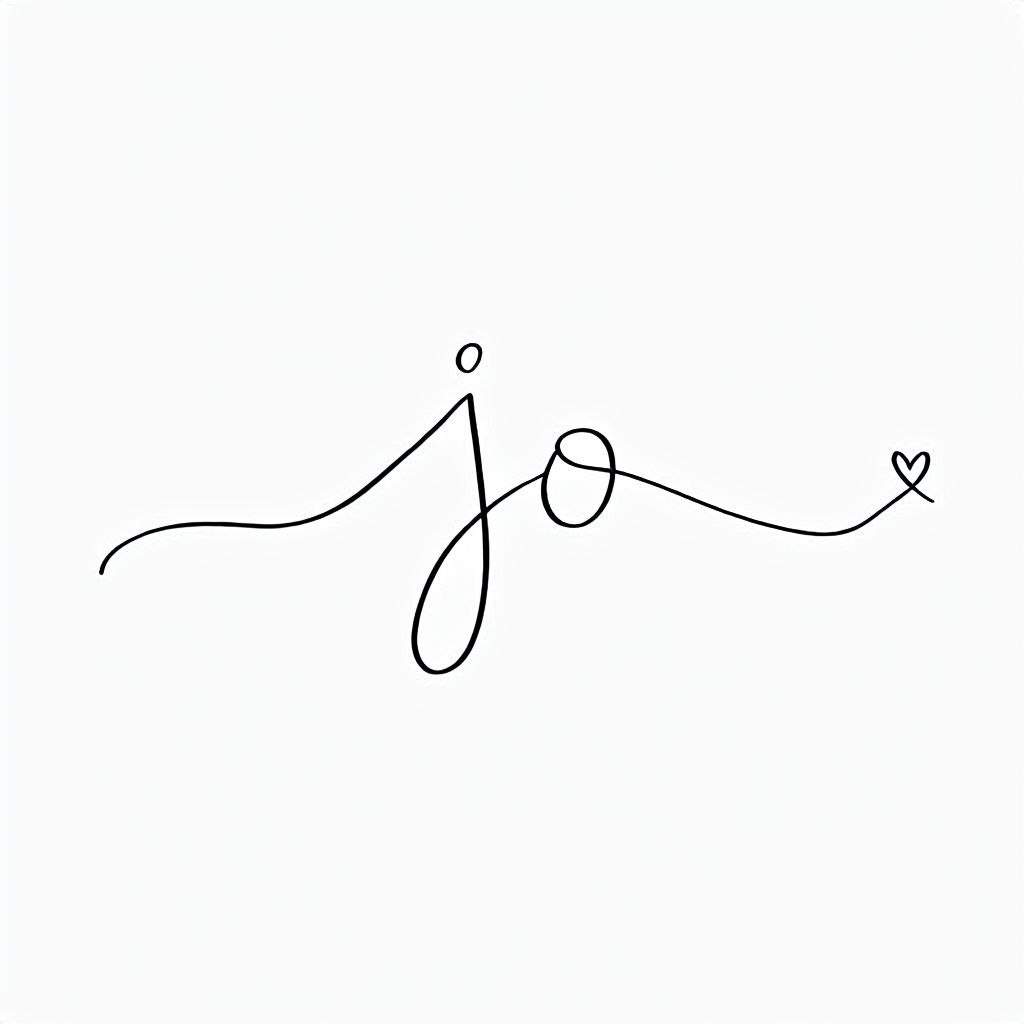 Elegant Minimalist Handwritten Monogram Design with Heart Detail Monogram