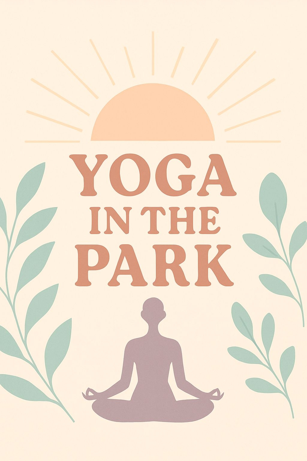 Calm Yoga in the Park Minimalist Graphic Design Poster Event Sign