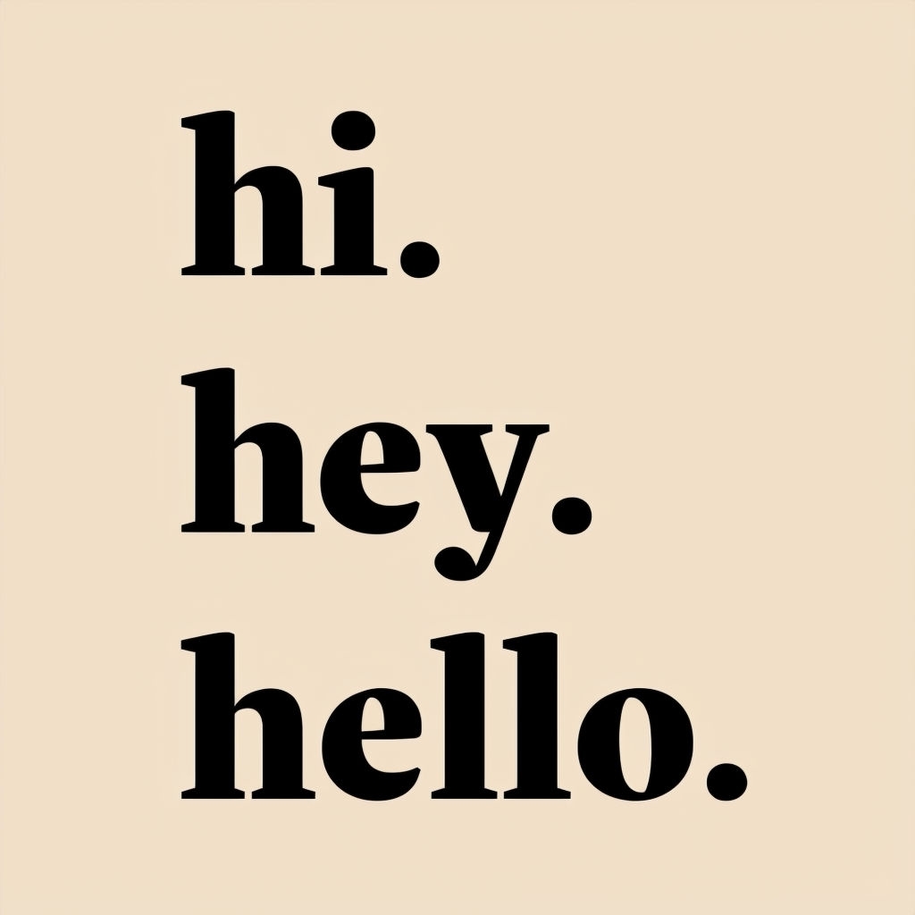 Minimalist Hi Hey Hello Typography Design T-Shirt