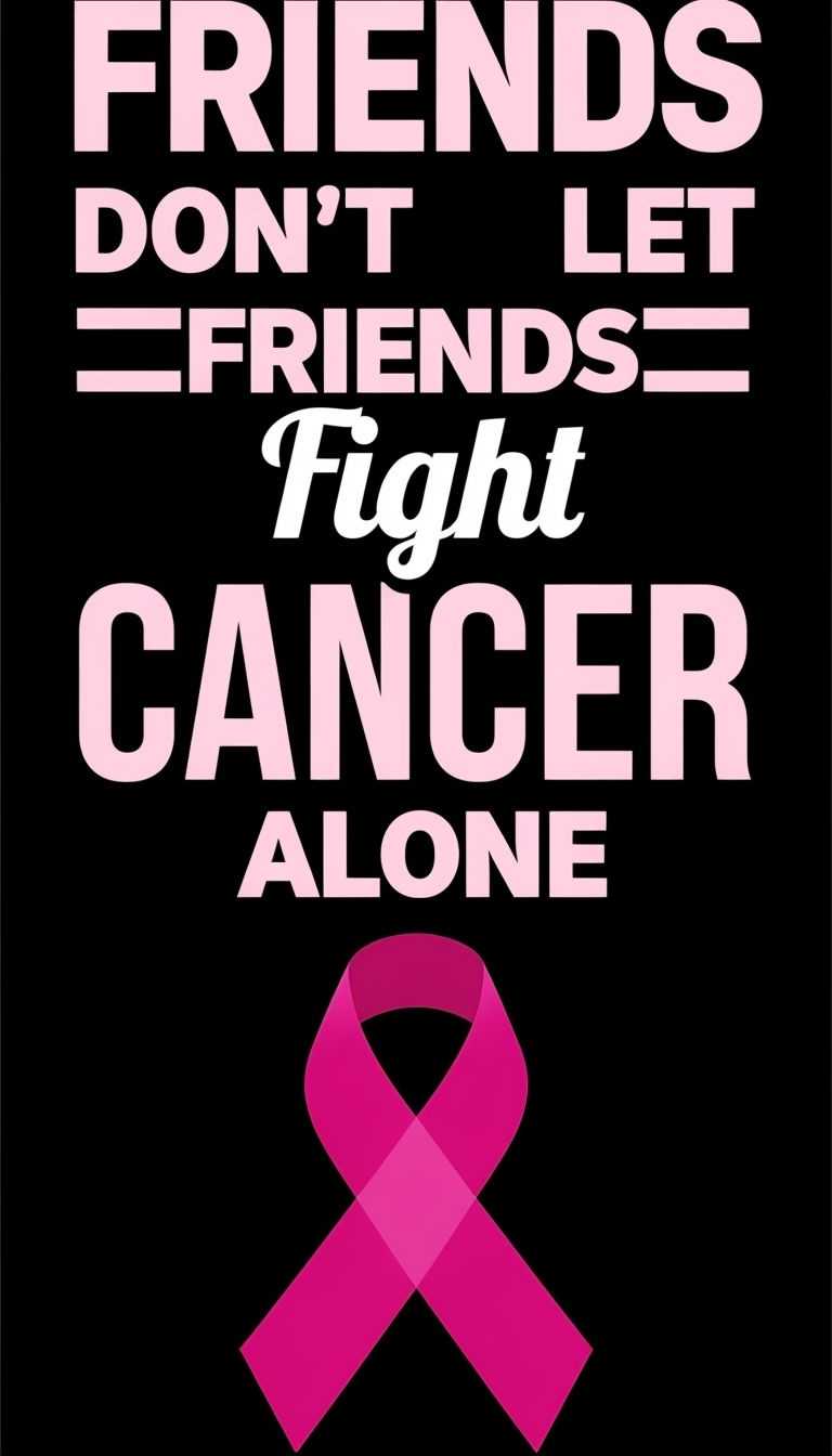 Empowering Cancer Awareness Quote with Pink Ribbon Poster