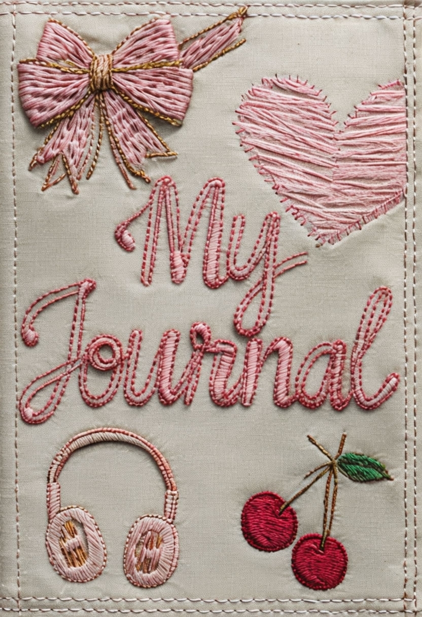 Embroidered My Journal Design with Cozy Elements EBook Cover