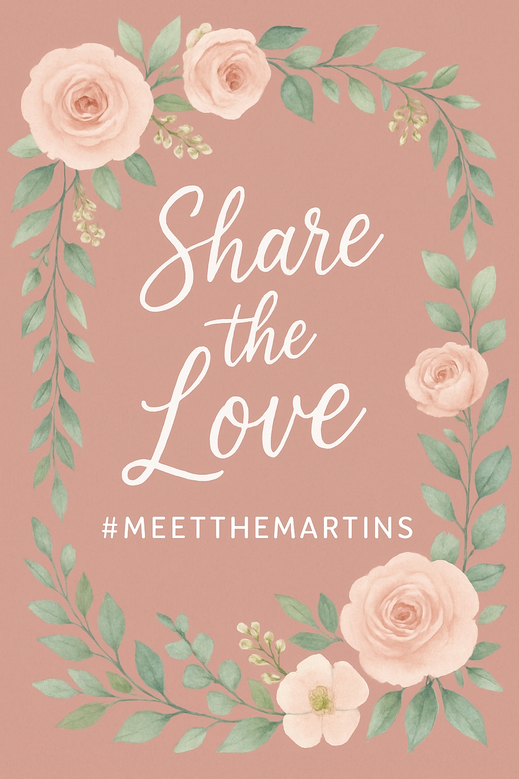 Romantic Floral 'Share the Love' Illustration for Event Sign
