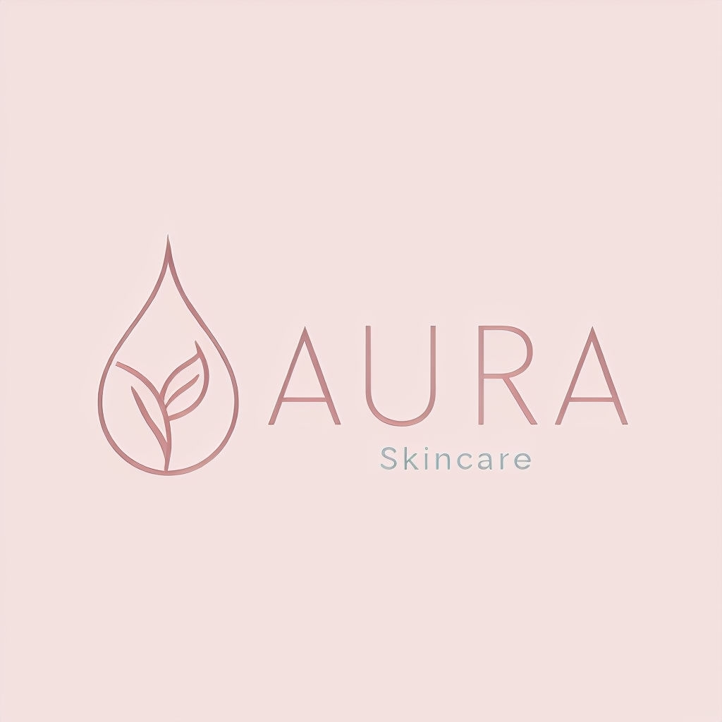 Elegant Minimalist AURA Skincare Brand Logo Design