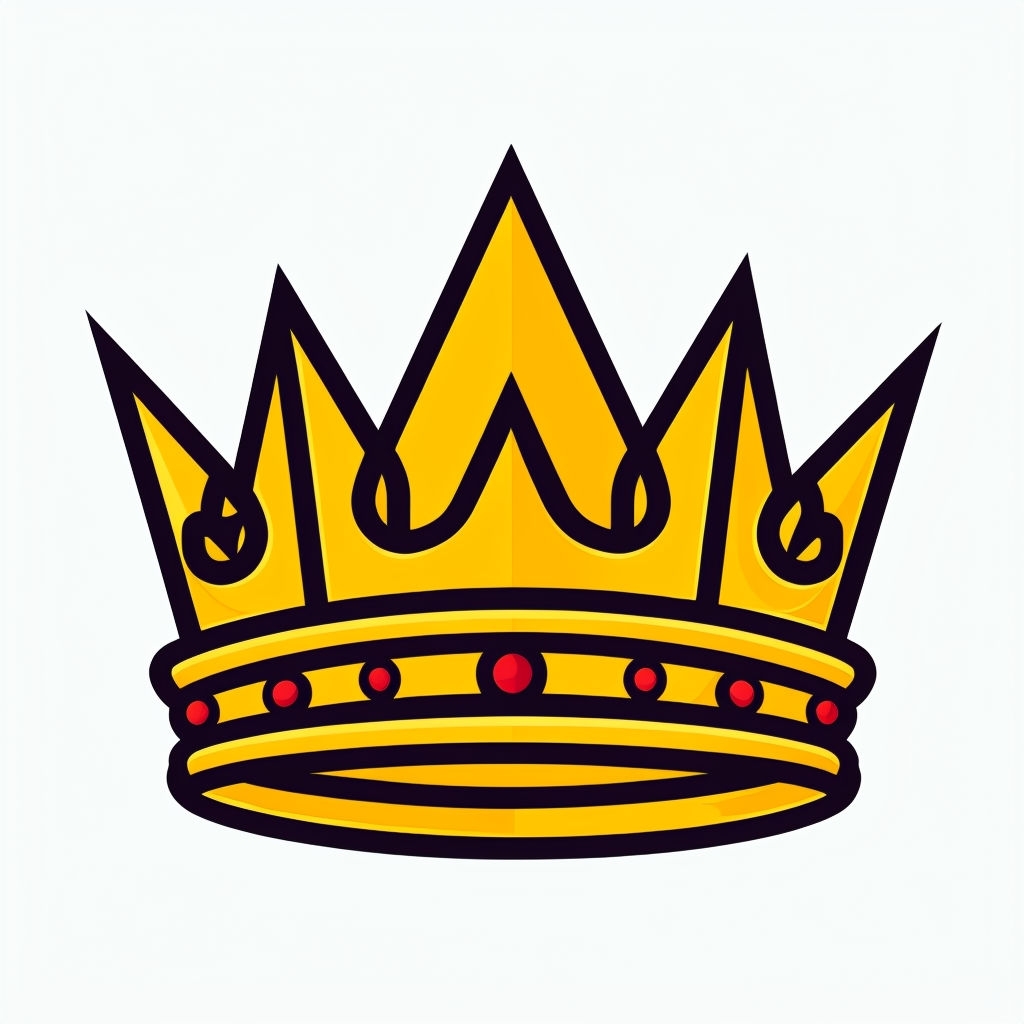 Vivid Geometric Crown Illustration with Bold Colors Sticker