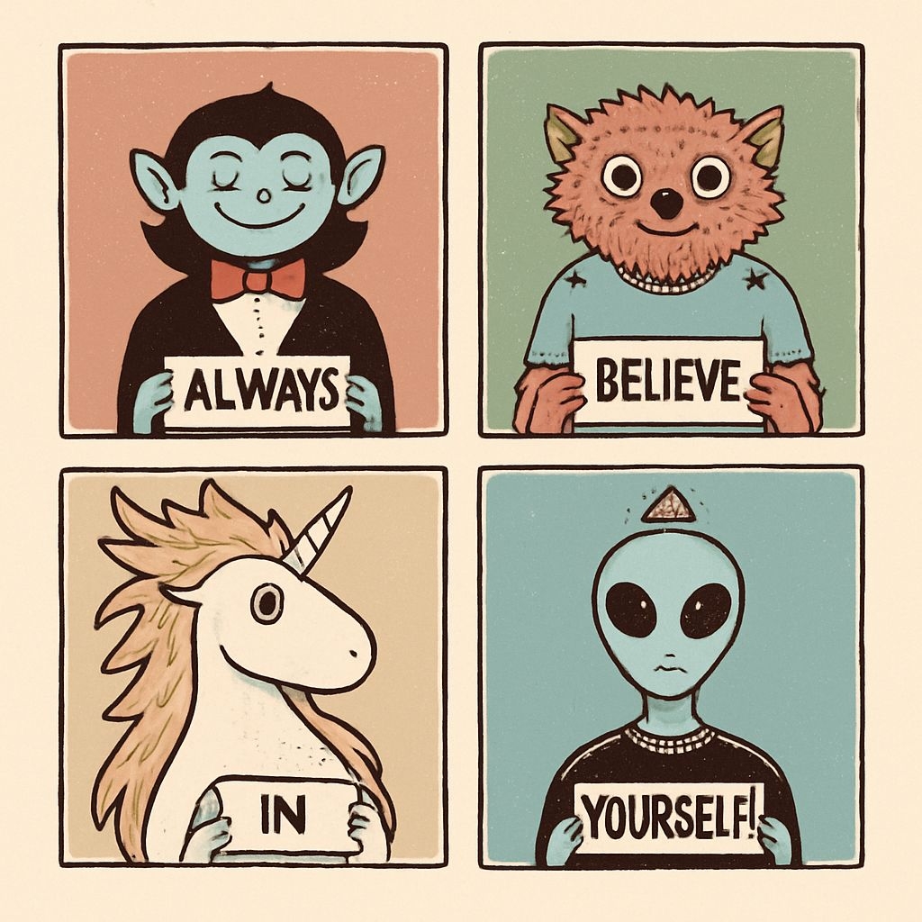 Vintage Comic Style Motivational Characters T-Shirt