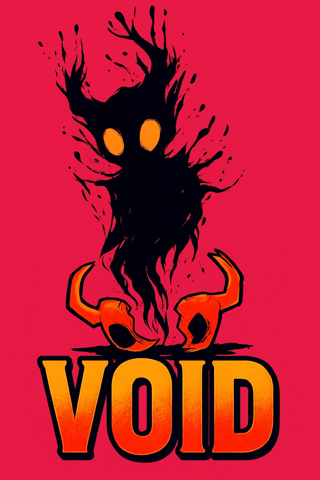 Ominous Ghostly Demon Illustration with Void Text T-Shirt
