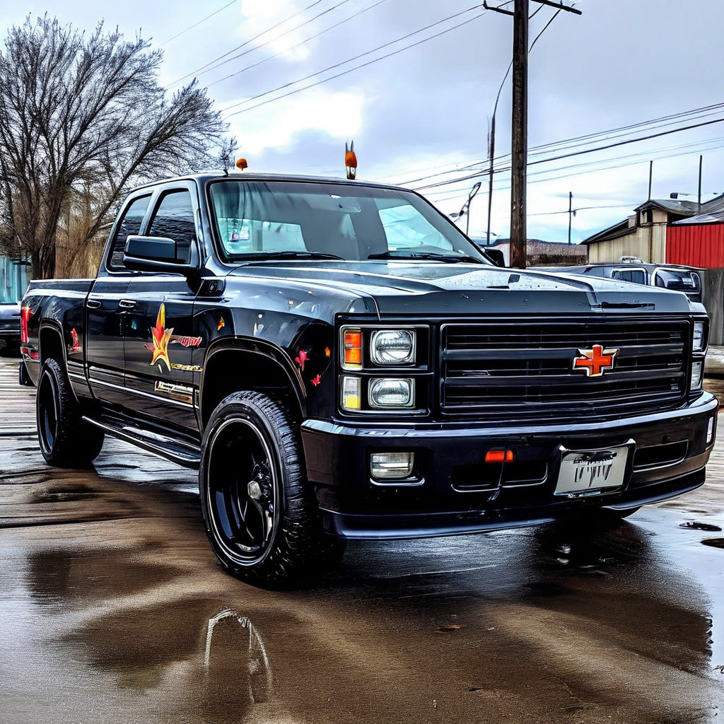 Chevy Silverado With Naked Women On The Hood Tattoo By