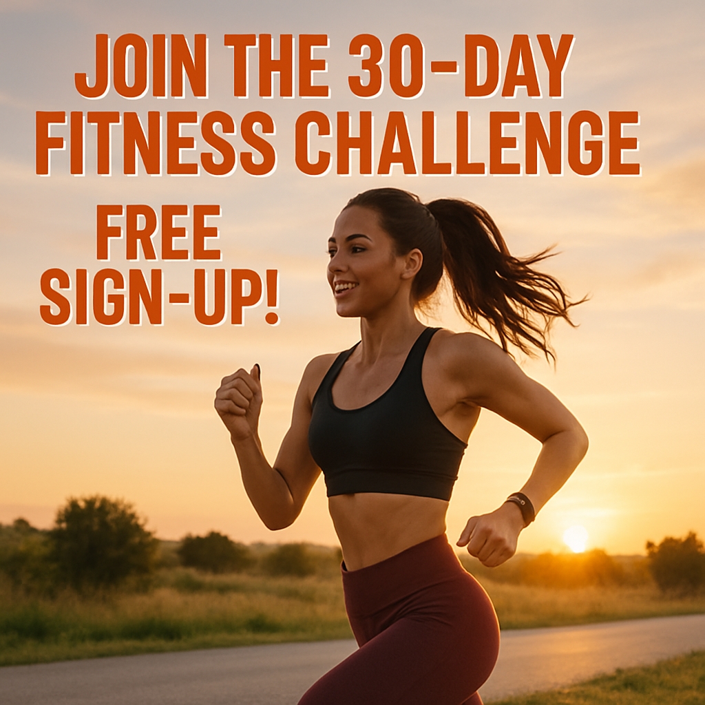 Energetic Outdoor Fitness Challenge Promotion with Motivational Text Ads