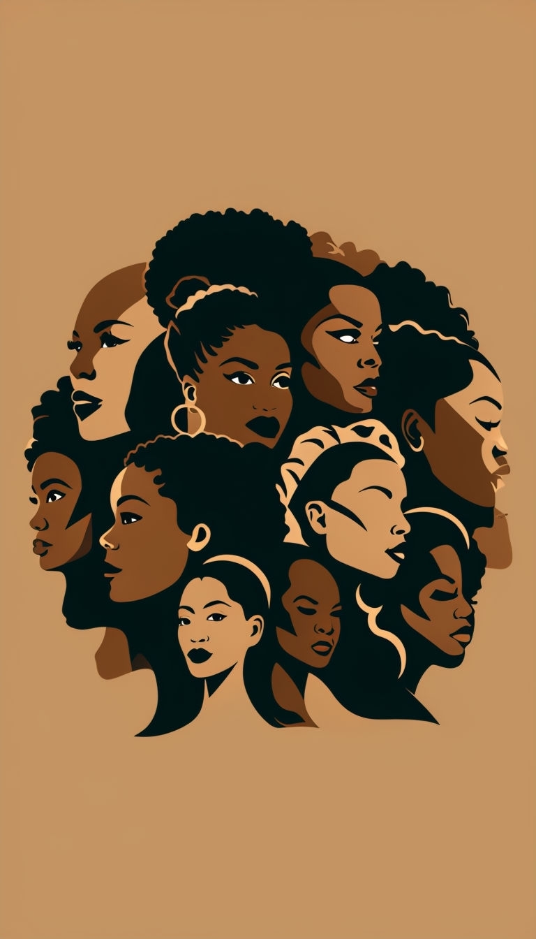 Empowered Black Women Silhouettes T-Shirt Design