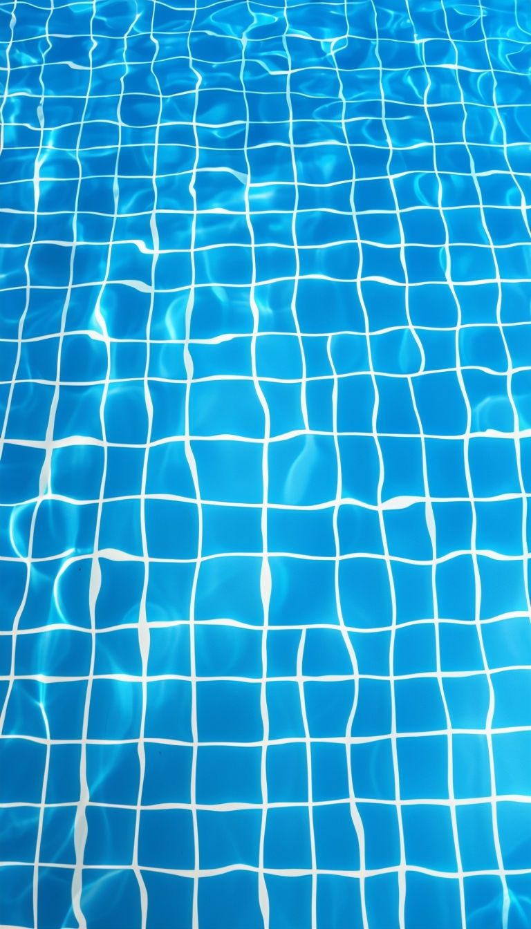 Vibrant Blue Swimming Pool Floor Tile Pattern Mobile Wallpaper