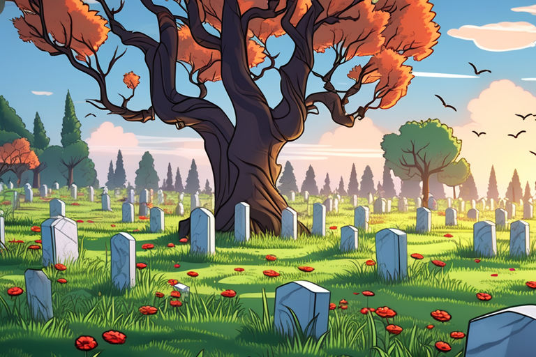 Cemetery with unmarked graves cartoon animation by Andrey - Playground