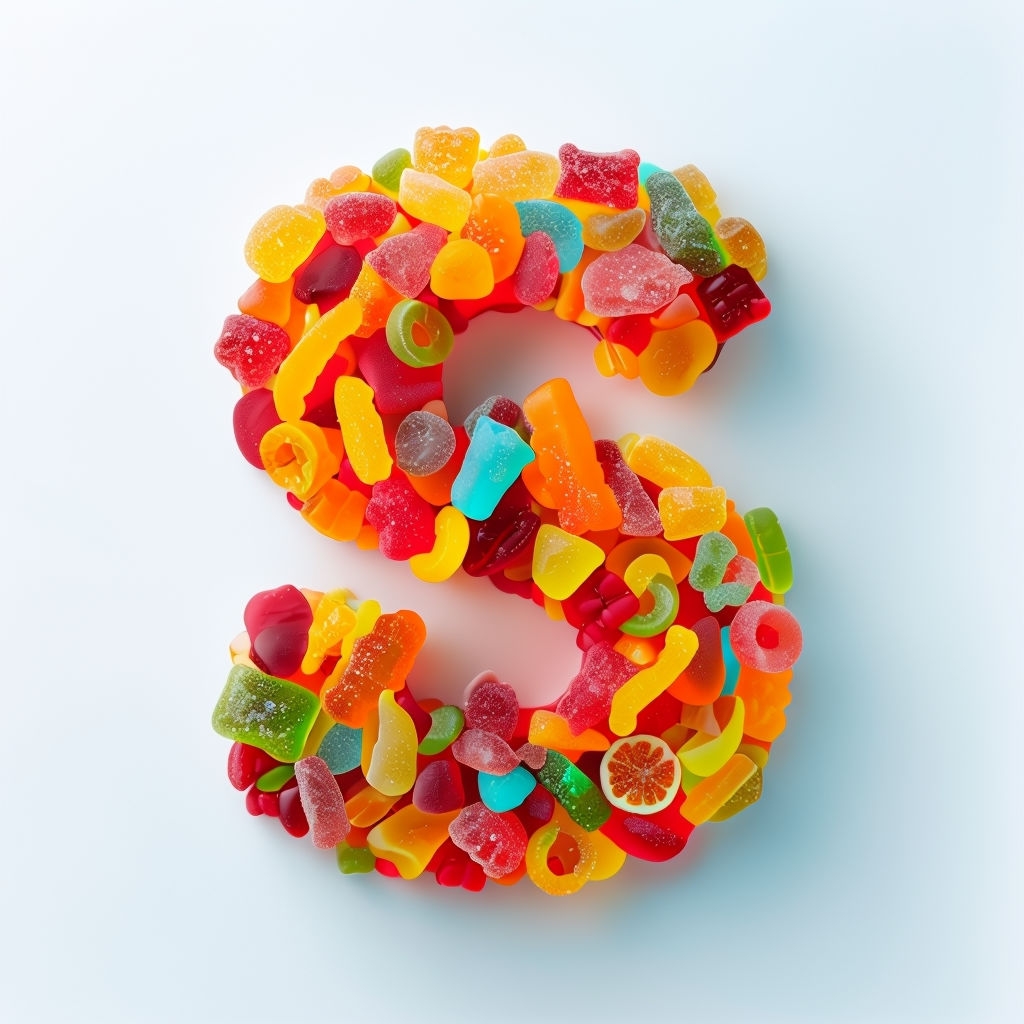 Colorful Gummy Candy Letter S Photography Design Monogram