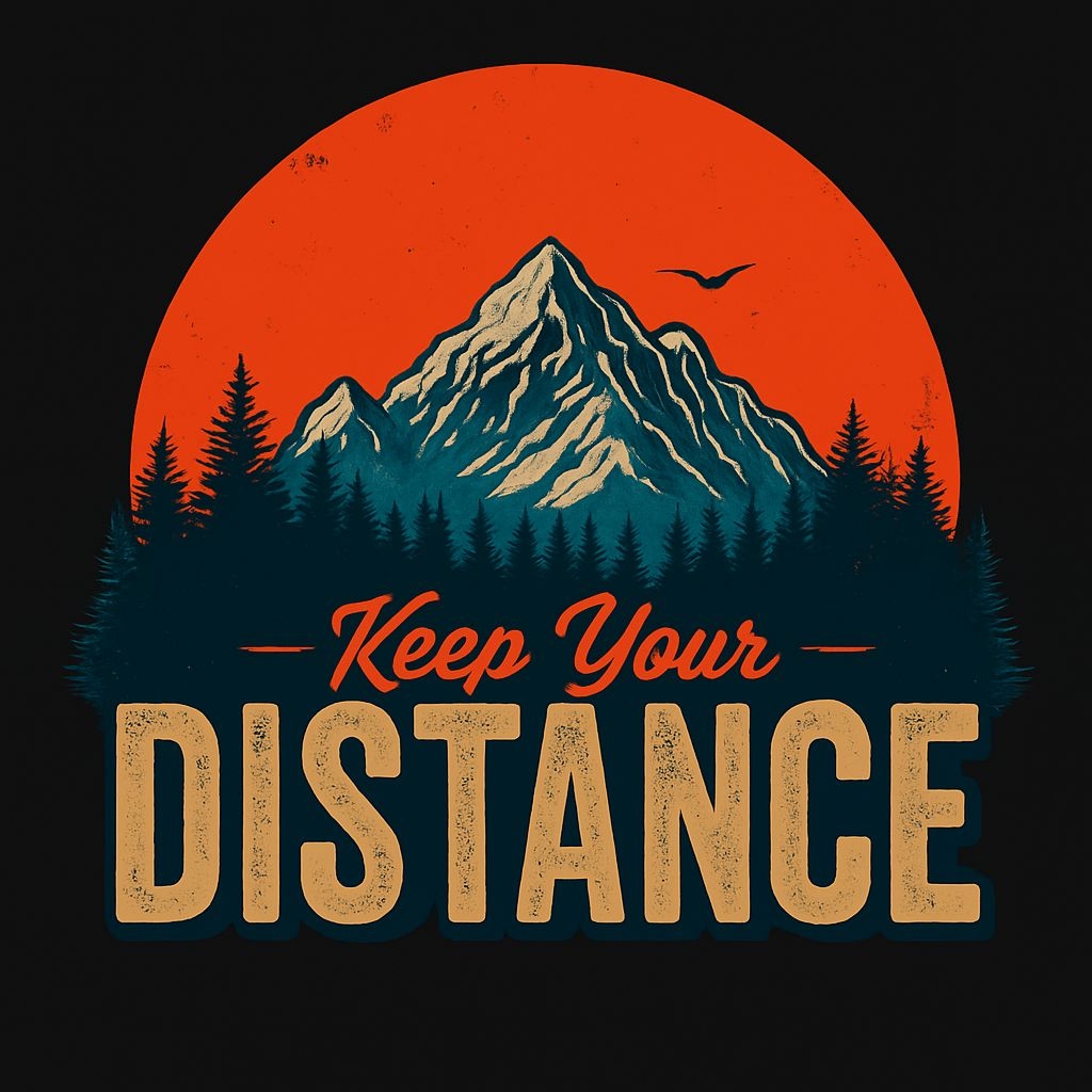 Keep Your Distance Motivational Vintage Mountain T-Shirt