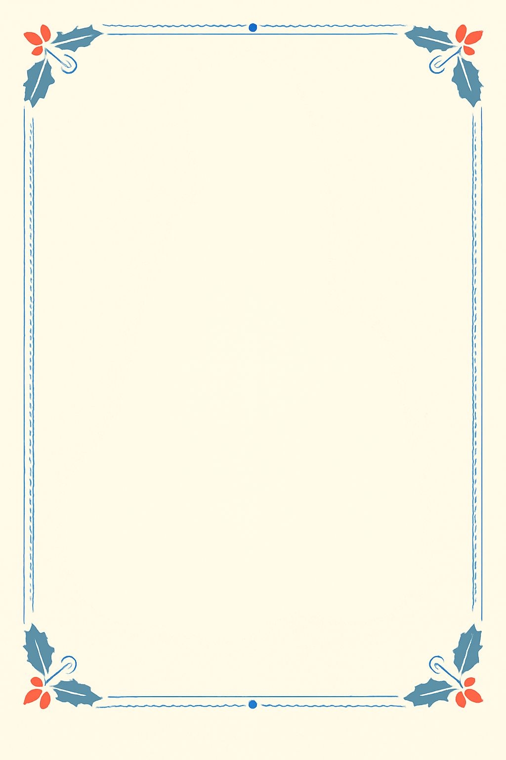 Elegant Cream-Filled Document Design with Holly Leaf Borders Flyer