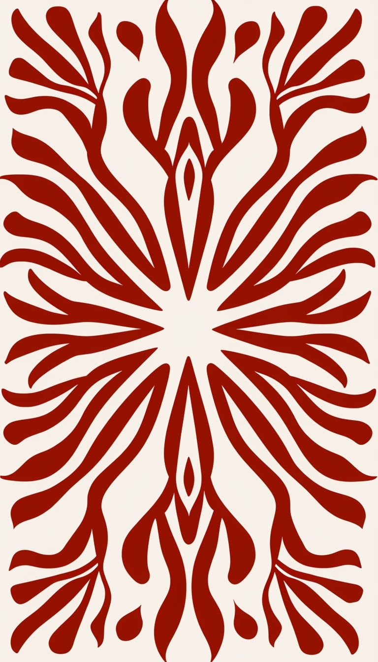 Modern Dark Red Radial Pattern on Light Beige Phone Case Cover