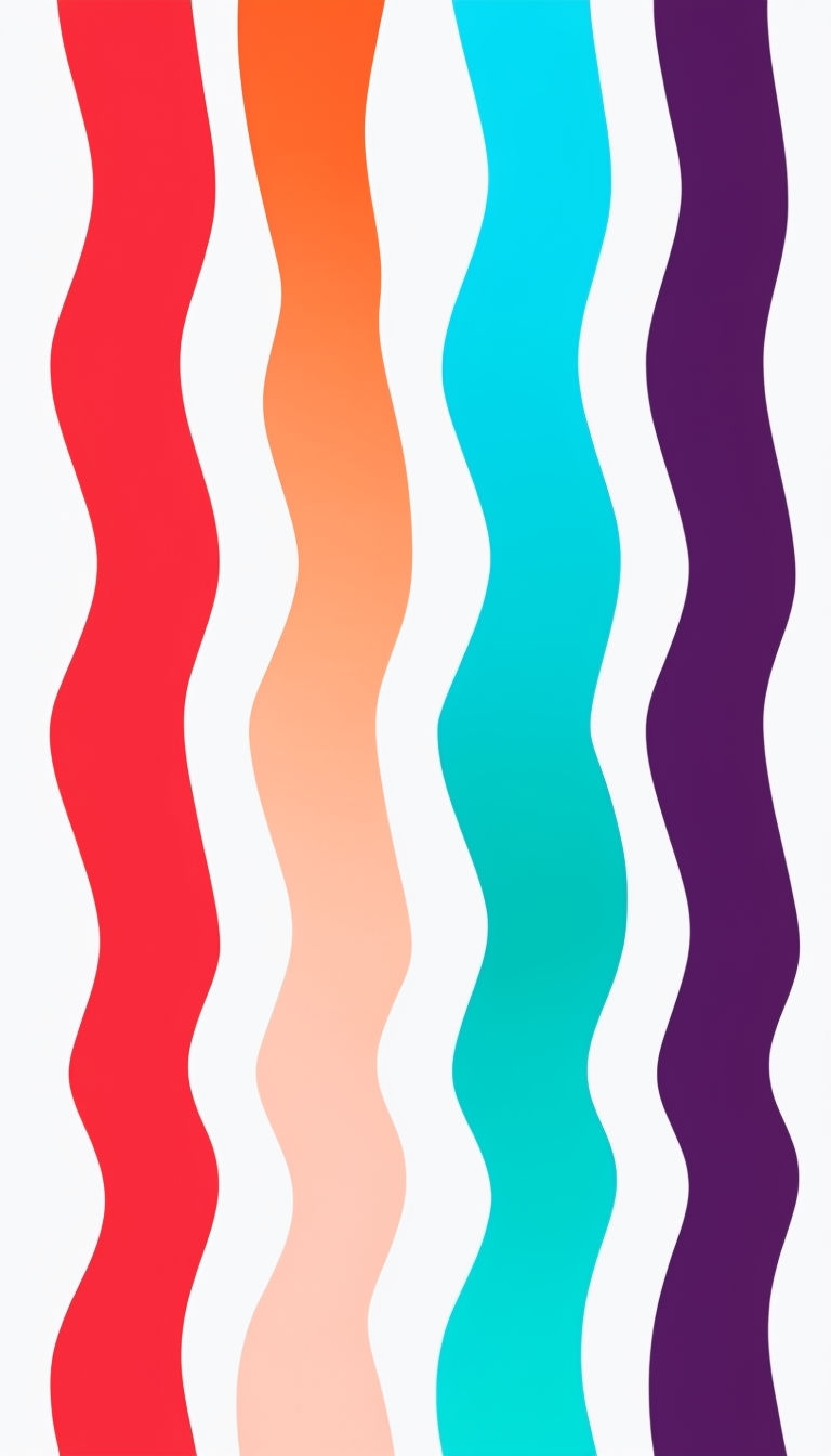 Colorful Minimalist Wavy Stripes Digital Art Mobile Wallpaper