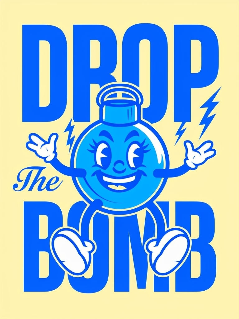 Cheerful Cartoon Bomb Character with Motivational Phrase T-shirt