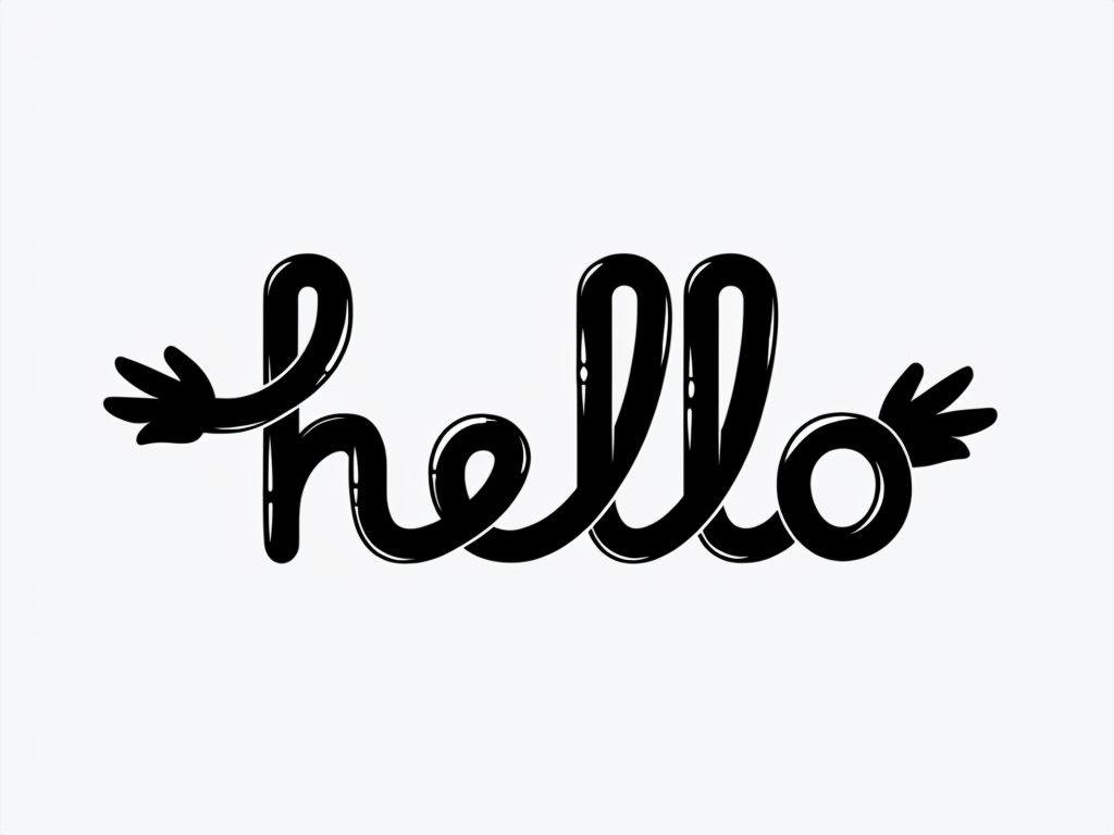 Playful Handwritten Hello Graphic T-Shirt