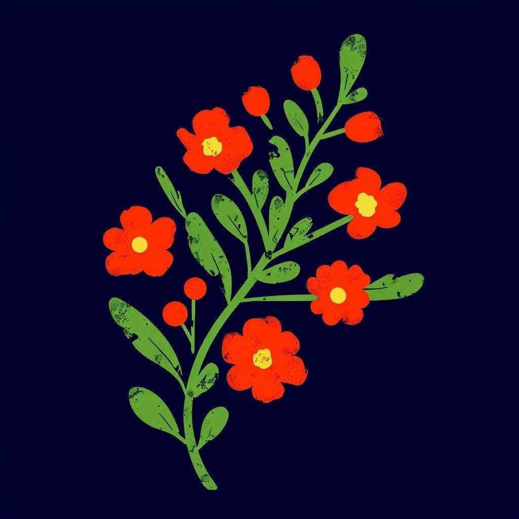 Modern Minimalist Floral Branch Seamless Pattern Design