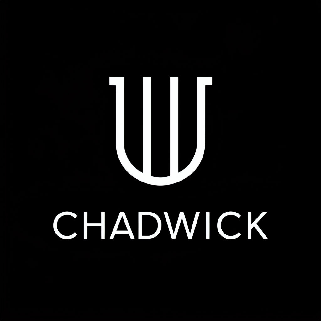 Minimalist Black and White Chadwick Shield Logo Design