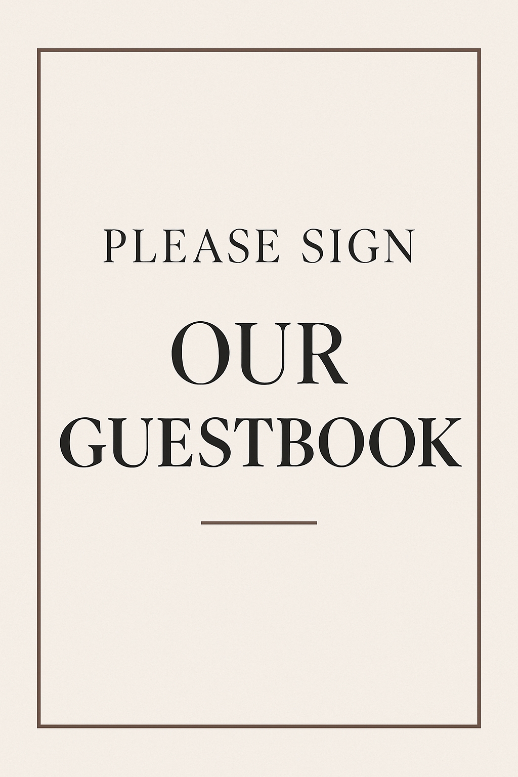 Elegant Minimalist Please Sign Guestbook Event Sign