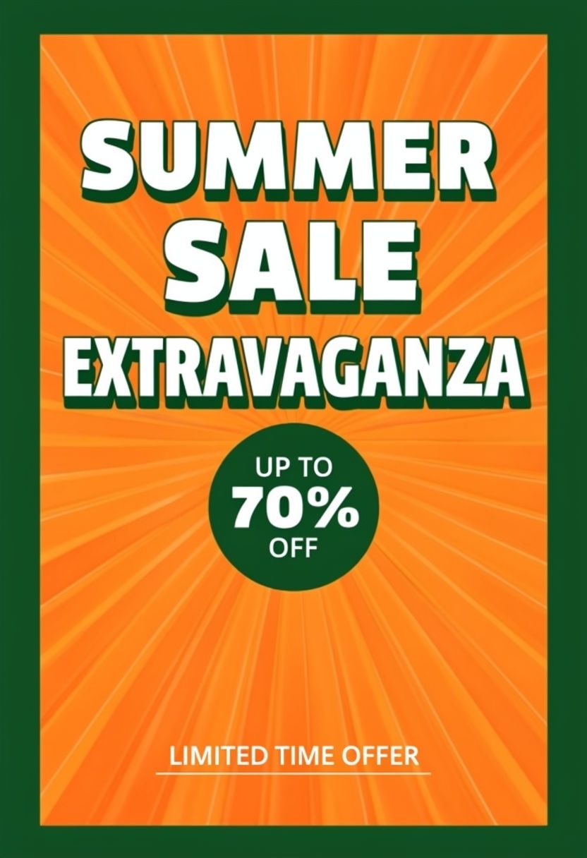 Vibrant Summer Sale Extravaganza Promotional Poster Design Social Media Post