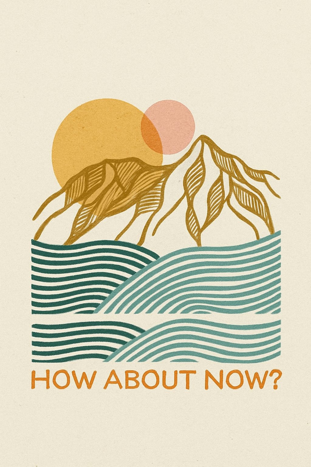 Minimalist Mountain and Wave Design with Motivational Text T-shirt