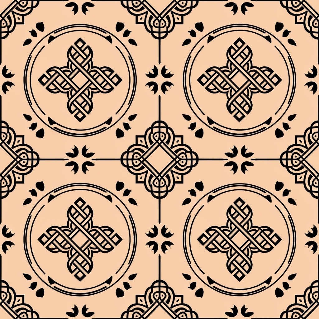 Intricate Black Celtic Knot Seamless Patterns Collection