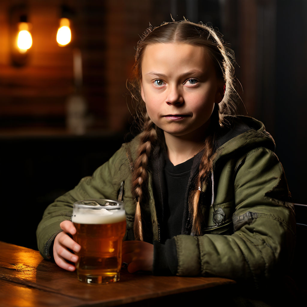 Sexy Busty Eco Recycling Fantasy protestor Greta Thunberg