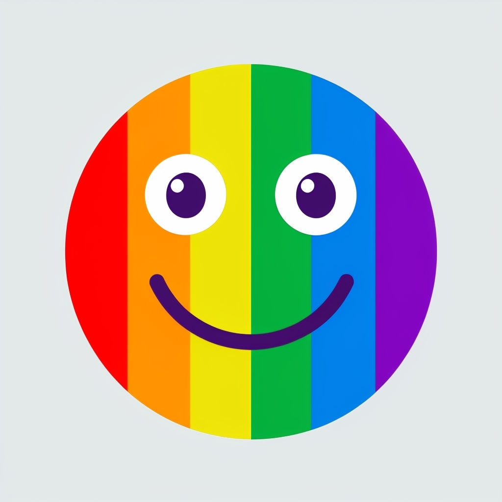 Rainbow Smiley Face Illustration for LGBTQ+ Pride Sticker
