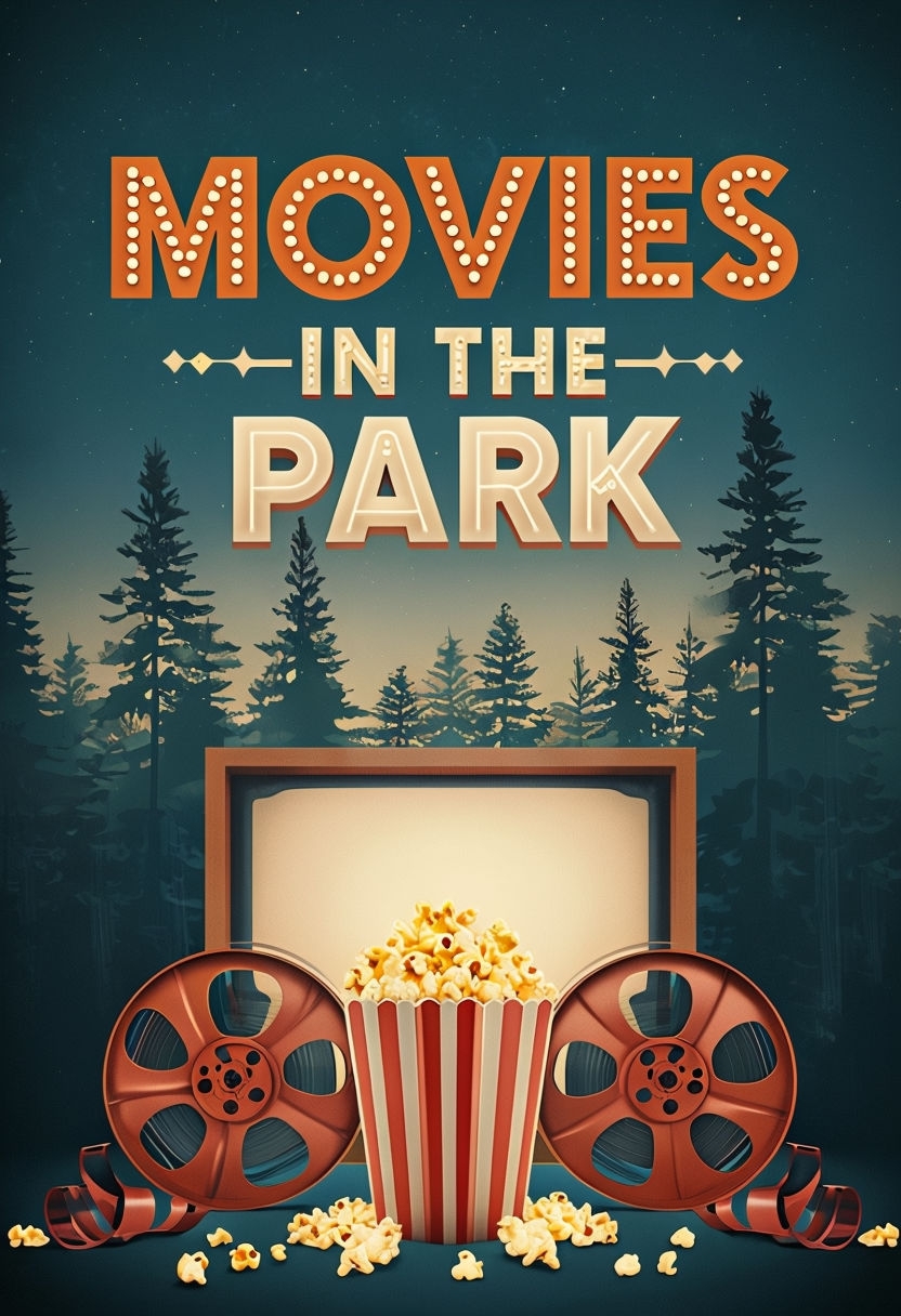 Vintage Movies in the Park Promotional Poster Design