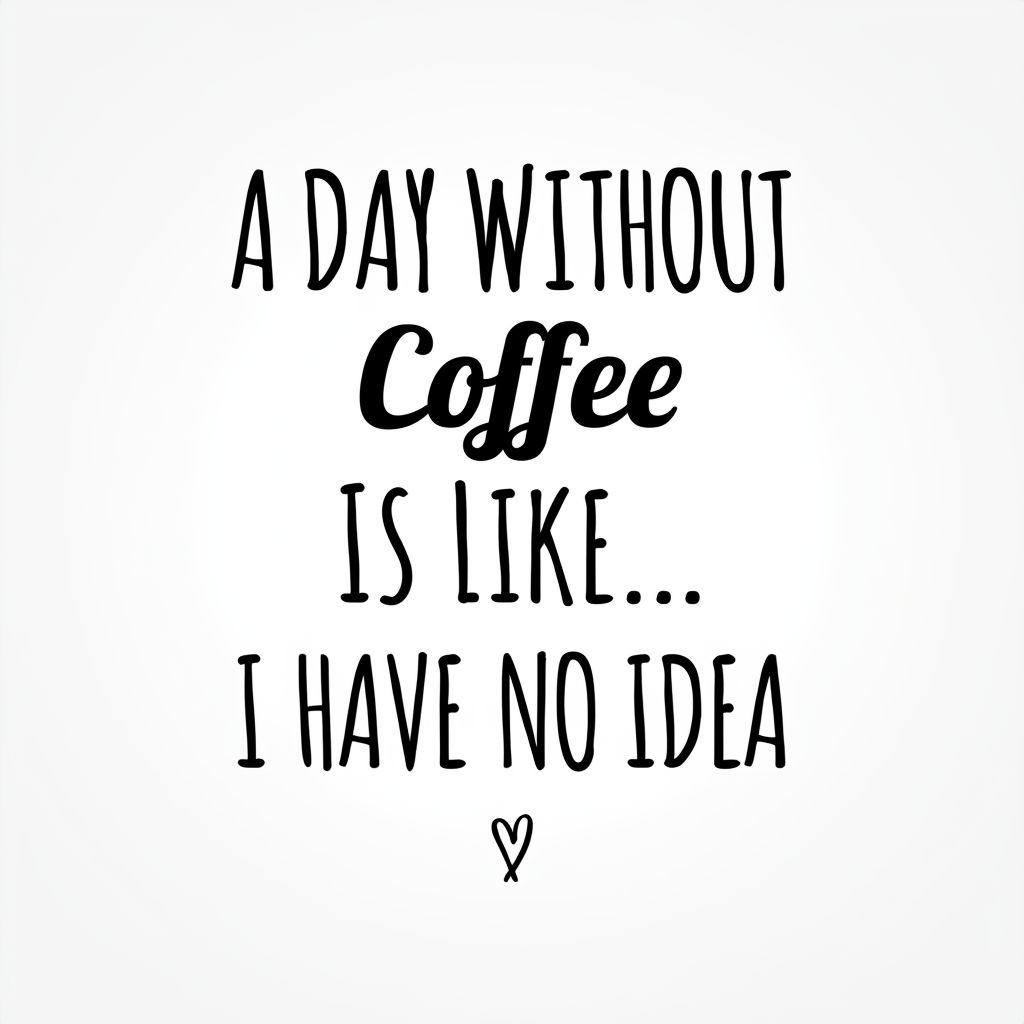 Humorous Minimalist Coffee Quote Art for Motivational Decor Poster