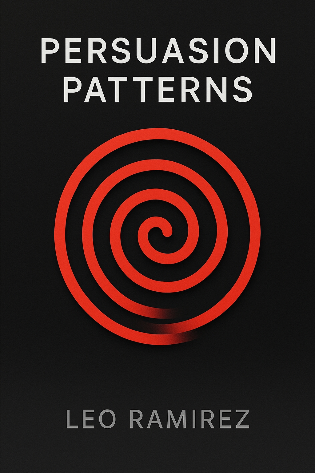 Minimalist Red Spiral Graphic for Persuasion Patterns EBook Cover