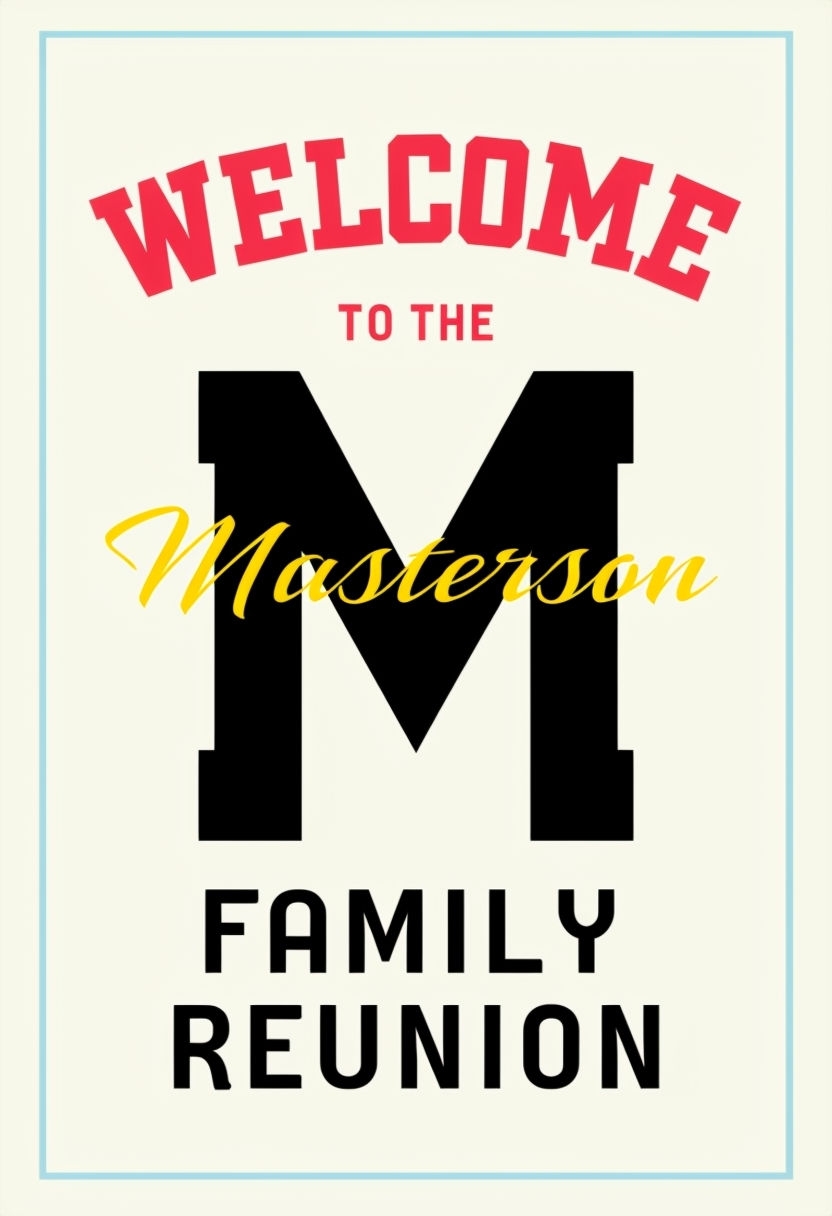 Modern Minimalist Welcome Poster for Masterson Family Reunion Event Signs