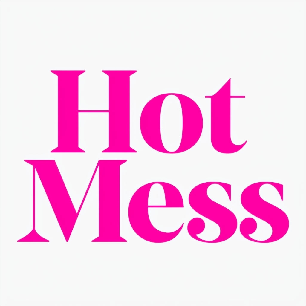 Vibrant Hot Mess Logo Design on Clean White Background Hat