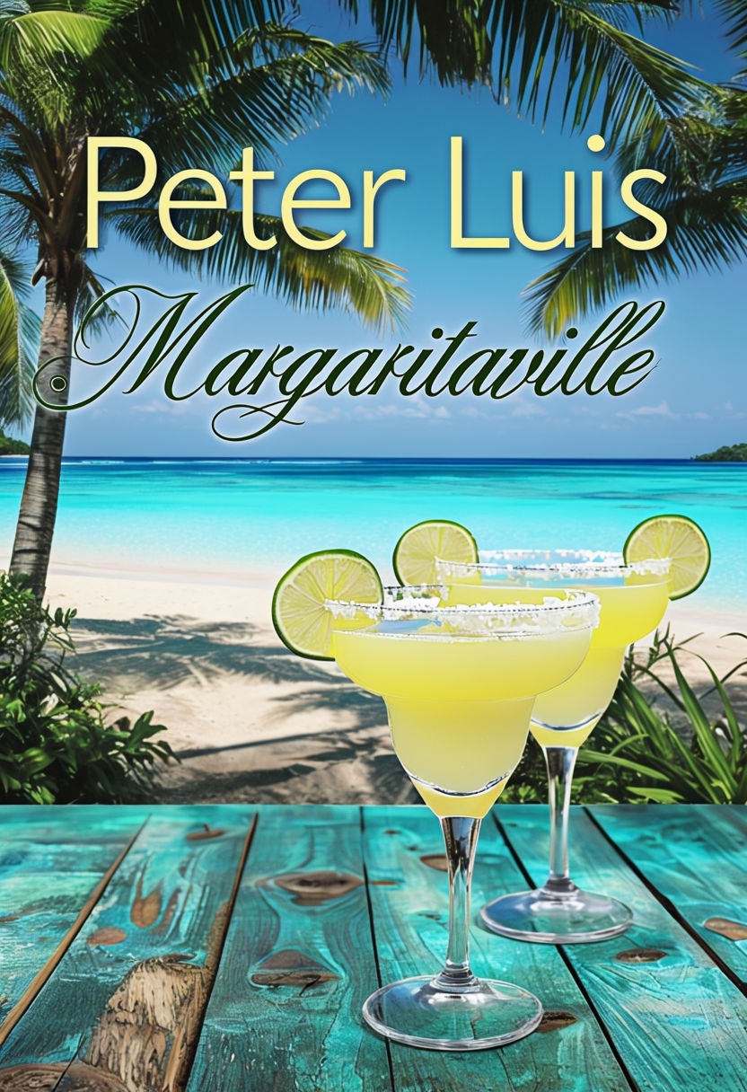 Tropical Margaritaville Book Cover with Stunning Ocean View EBook Cover