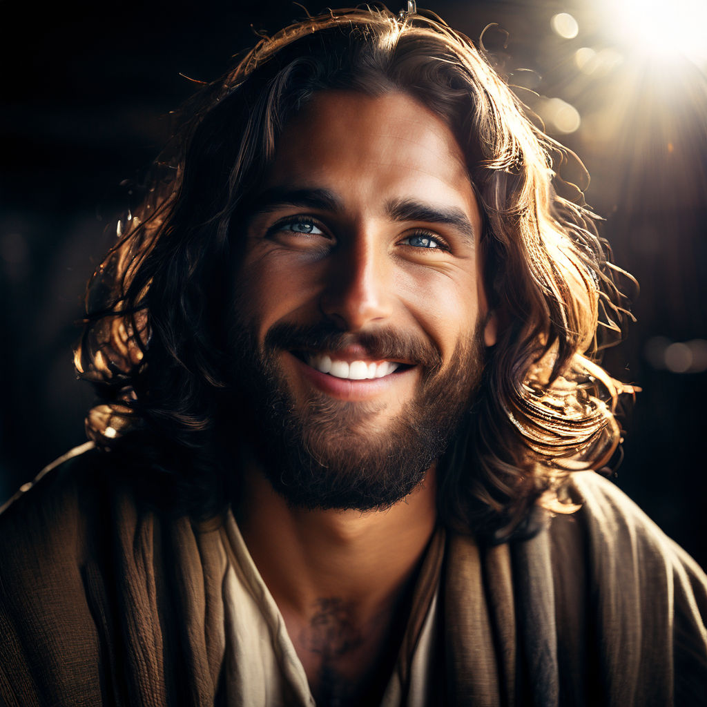 Lord Jesus smiles and looks at the camera by tu zhuo - Playground