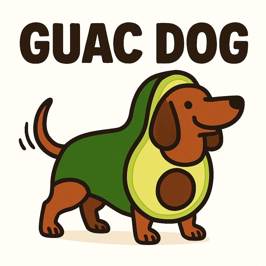 Playful Guac Dog Cartoon Dachshund Avocado Illustration Mug