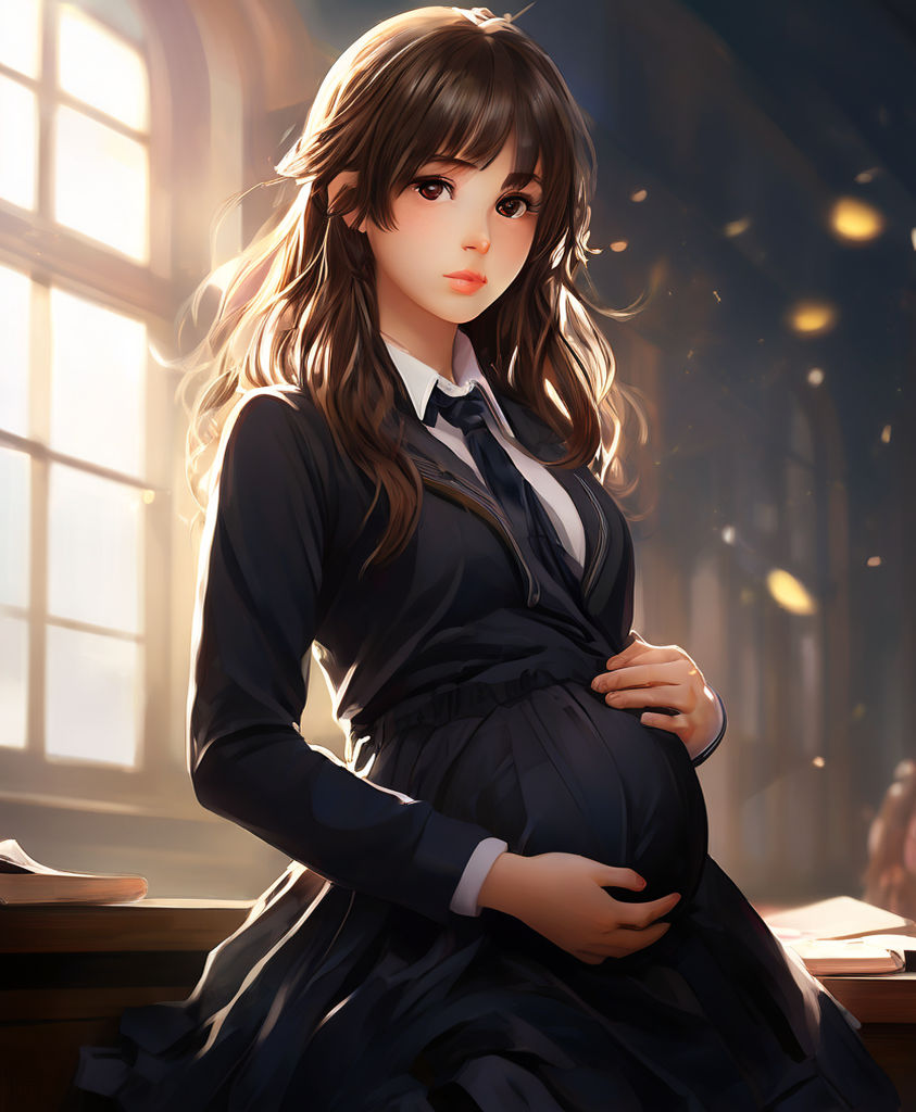 Pregnant anime girl