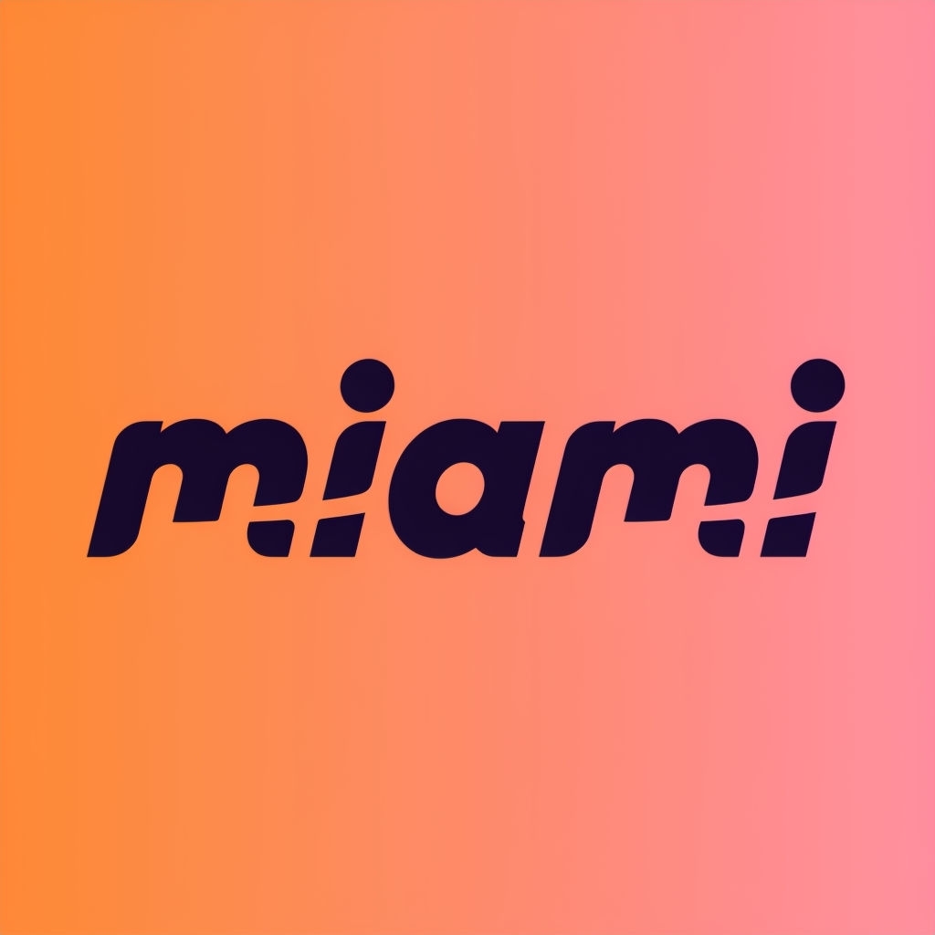 Modern Minimalist Miami Logo with Vibrant Color Gradient