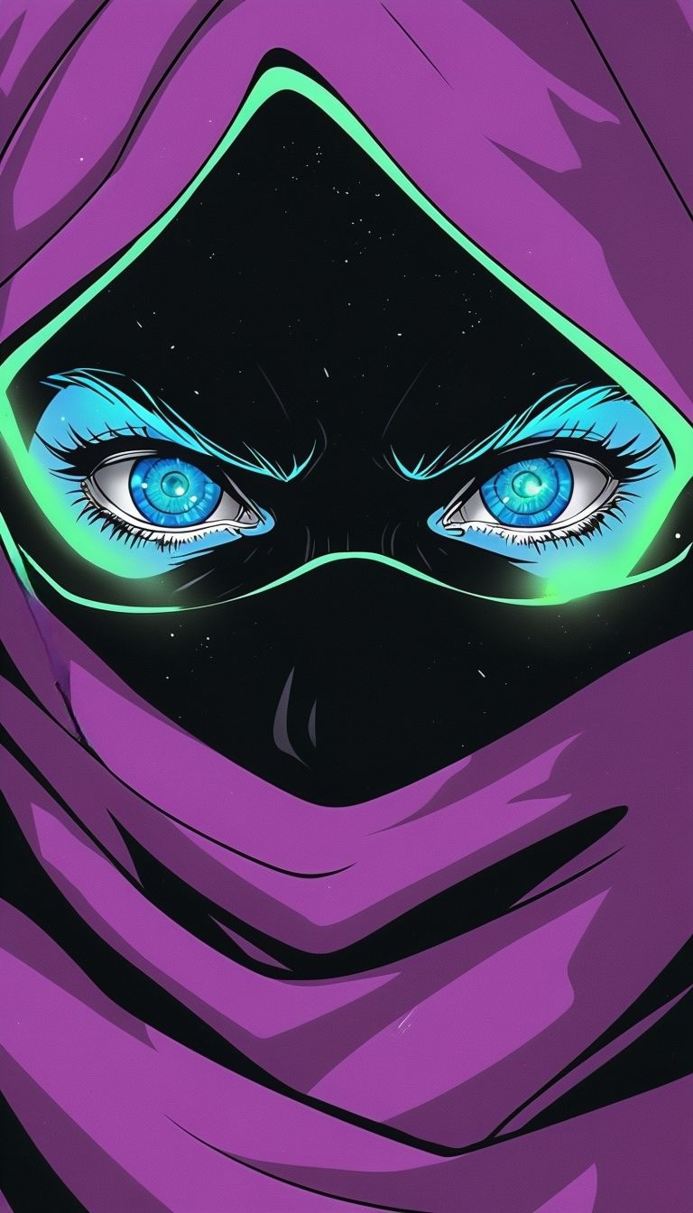 Futuristic Blue Eye Character Illustration Phone Case Cover