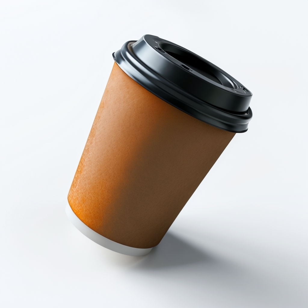 Minimalist Brown Paper Coffee Cup Product Photography Mockup