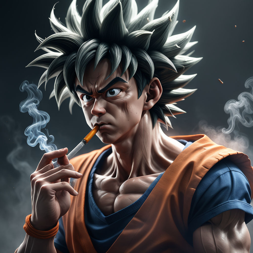 Goku smoking a blunt by Jonas Olsen - Playground