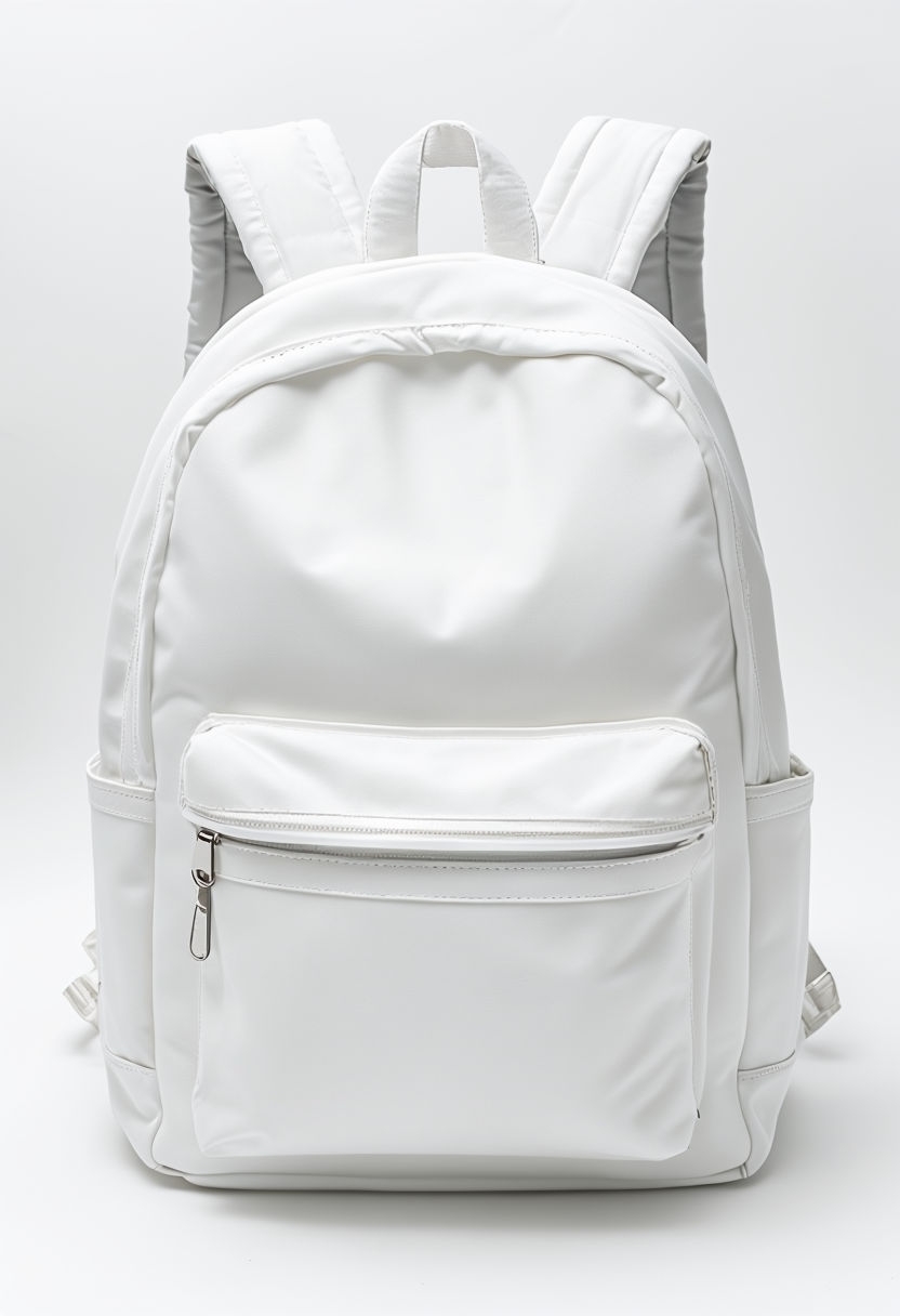 Minimalist White Backpack Product Photography Mockup